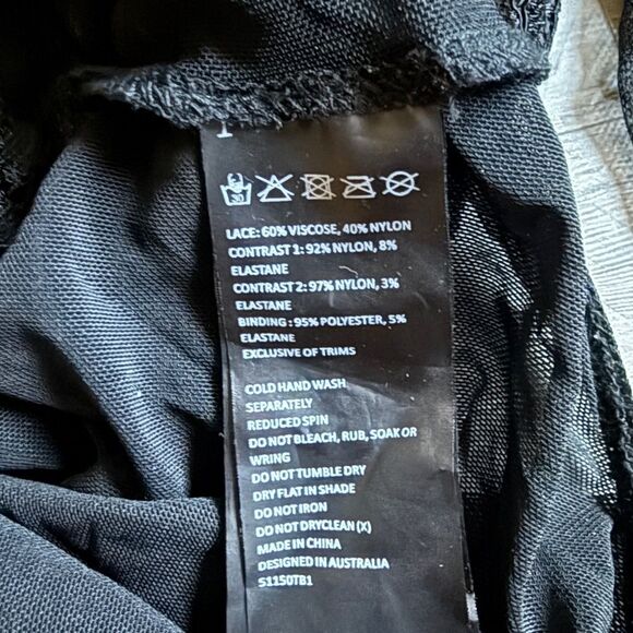 BARDOT Lingerie Black Lace Bodysuit Mesh Teddy US Large 10 - Picture 13 of 14